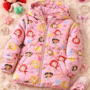 Disney Pink Kids Jacket with Princess Print